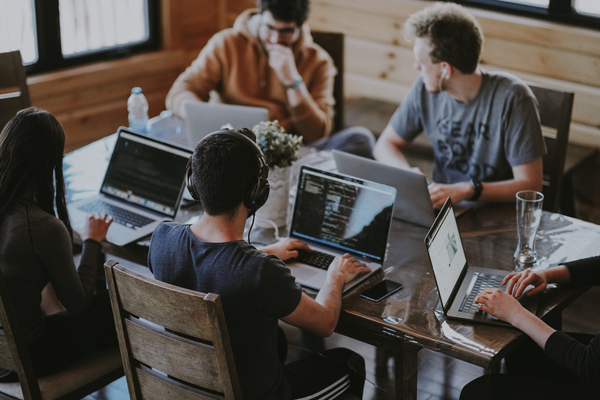 Team members at a table